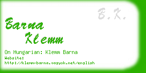 barna klemm business card